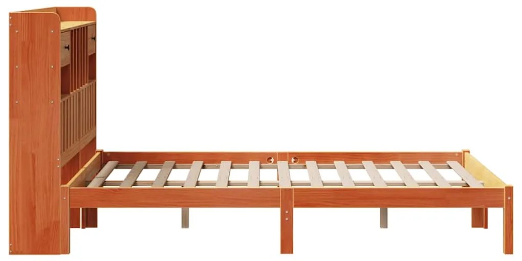 Cama com estante sem colchão 135x190 cm pinho maciço