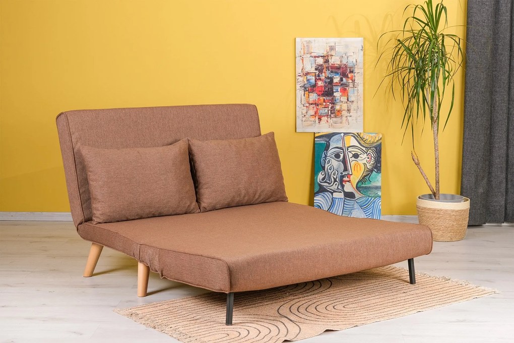 Sofá-Cama 2 Lugares Folde – Castanho – 120 x 79 x 80 cm