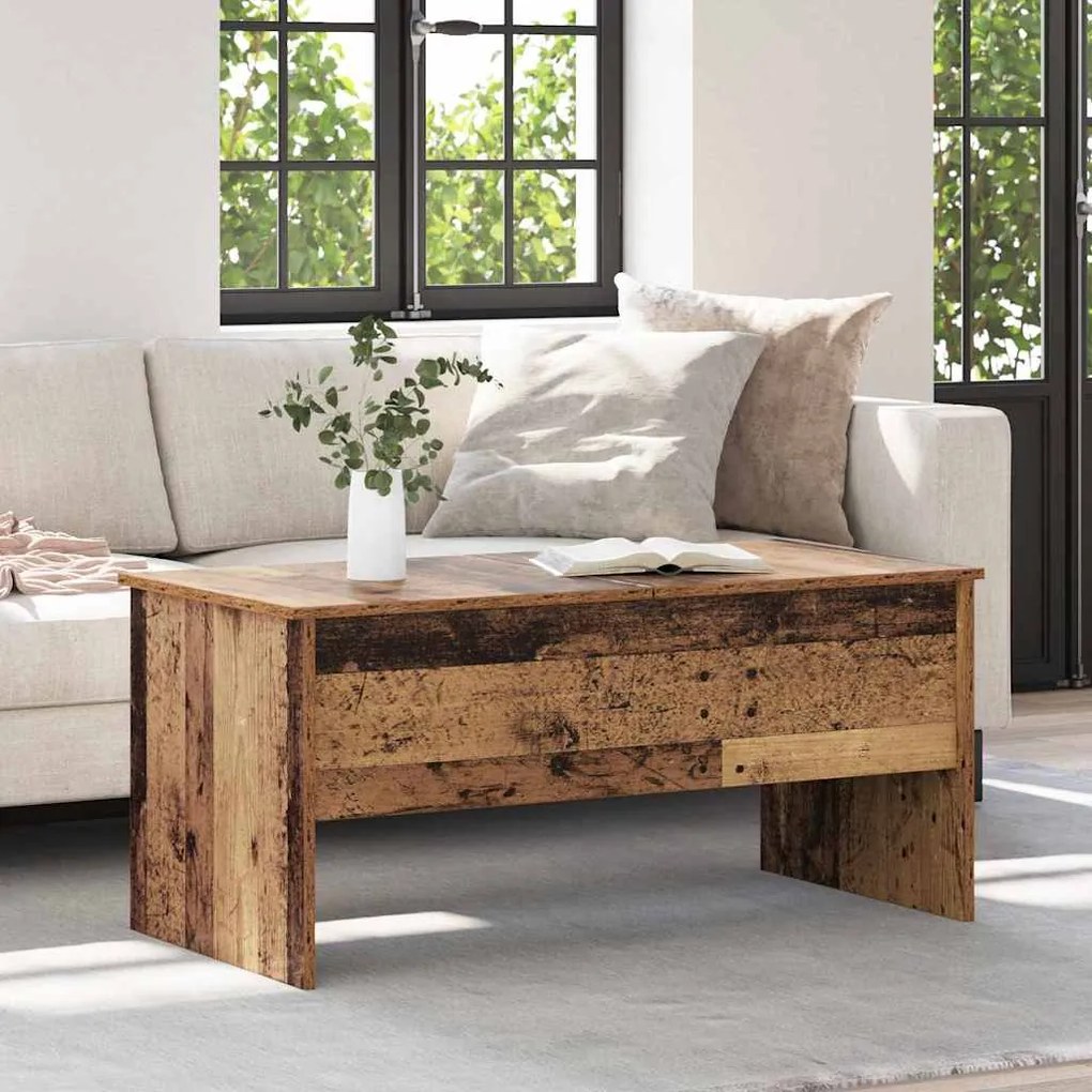 vidaXL Mesa de centro Madeira antiga 102 x 50,5 x 46,5 cm