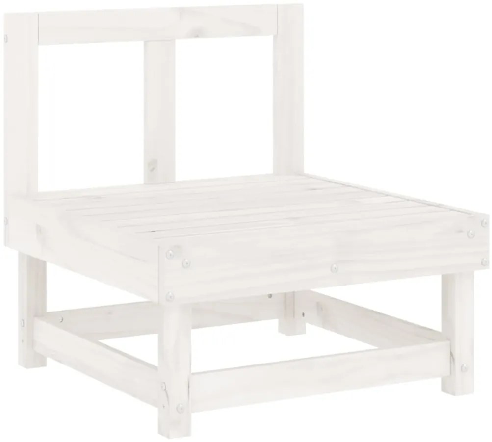 10 pcs conjunto lounge de jardim pinho maciço branco