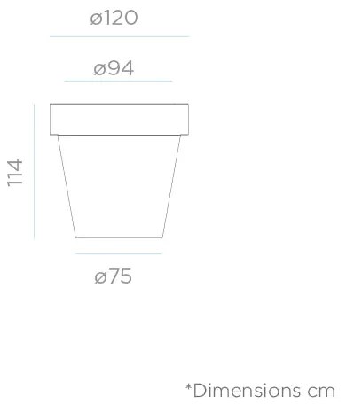 Vaso de flores colorido redondo Polietileno CASA, JARDIM, RESTAURANTE, BAR MAGNOLIA GIGANTE 120 (ø120 x 114 cm) - Cinzento