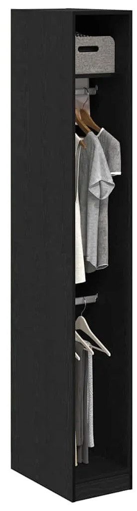 Guarda-roupa de Carvalho Preto da 30 x 50 x 200 cm - Feito de madeira