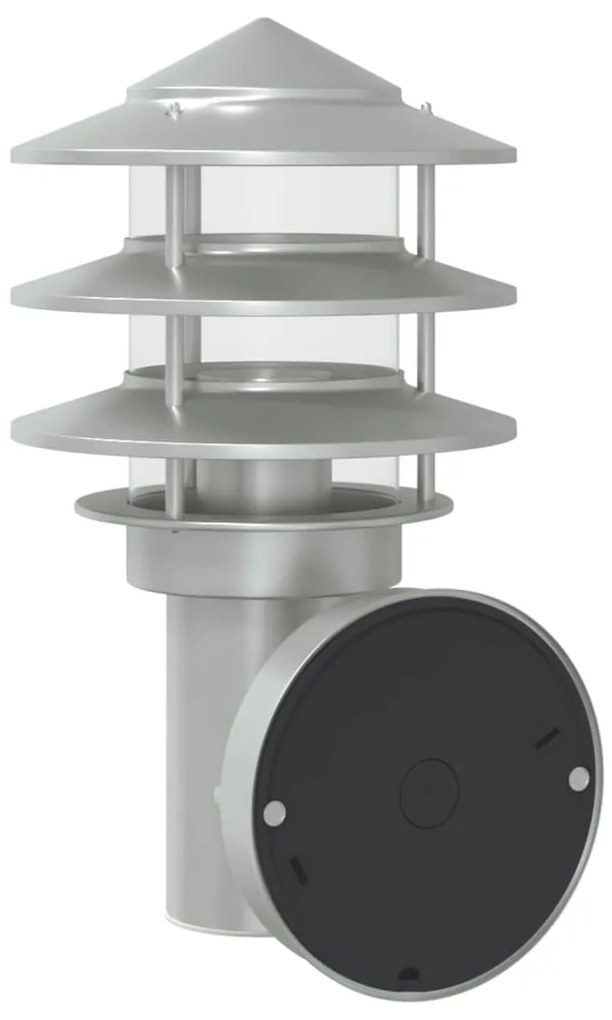 Candeeiro de parede exterior com sensor aço inoxidável prateado