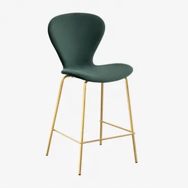 Pacote De 2 Bancos Altos Uit ↑65 Cm & Dourado & Velluto Verde Selva & Velluto - Sklum