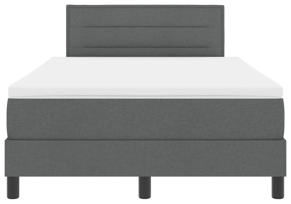 Cama Box com Colchão Cinza Escuro 120x190 cm Tecido