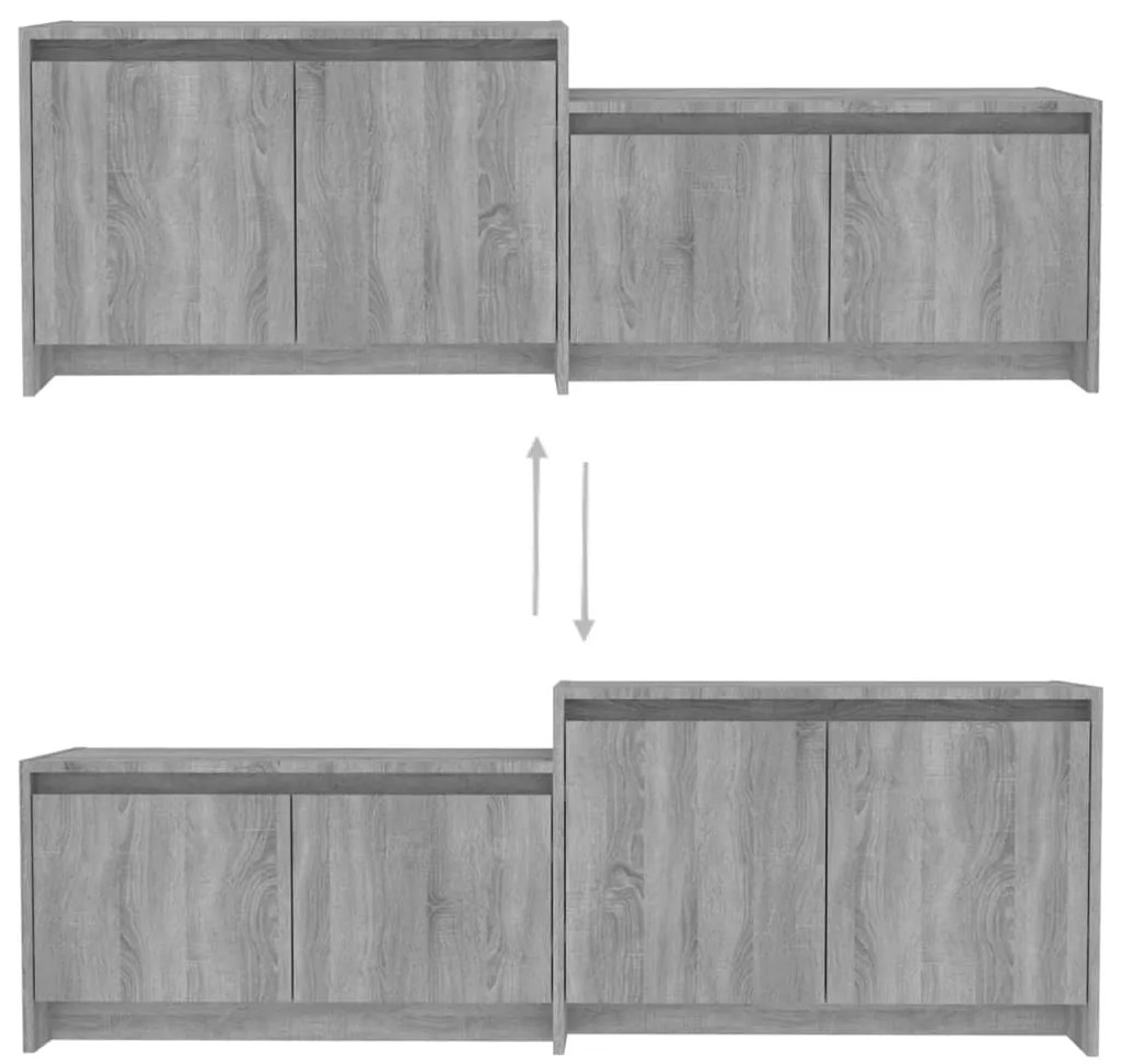 Móvel p/ TV 146,5x35x50 cm derivados de madeira sonoma cinza