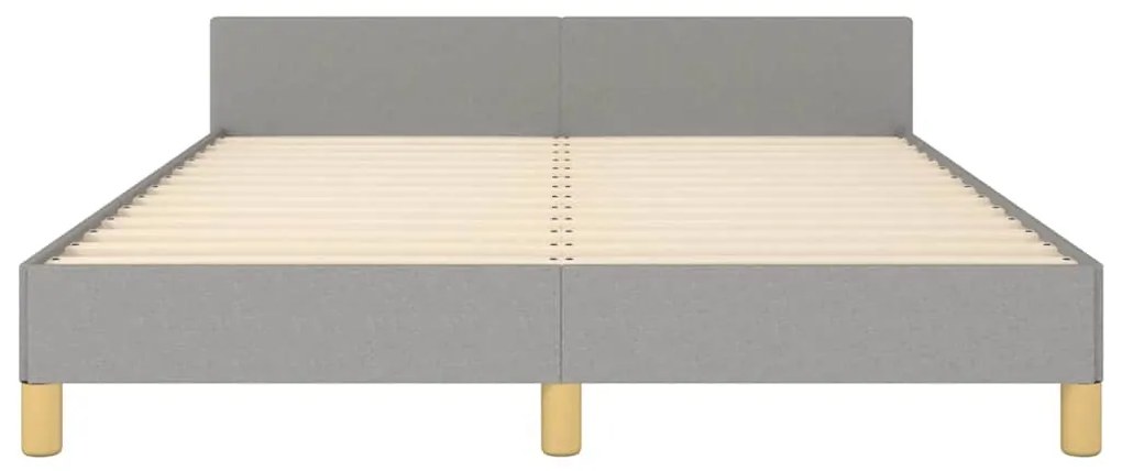 Estrutura de cama sem colchão 140x200 cm tecido cinzento-claro