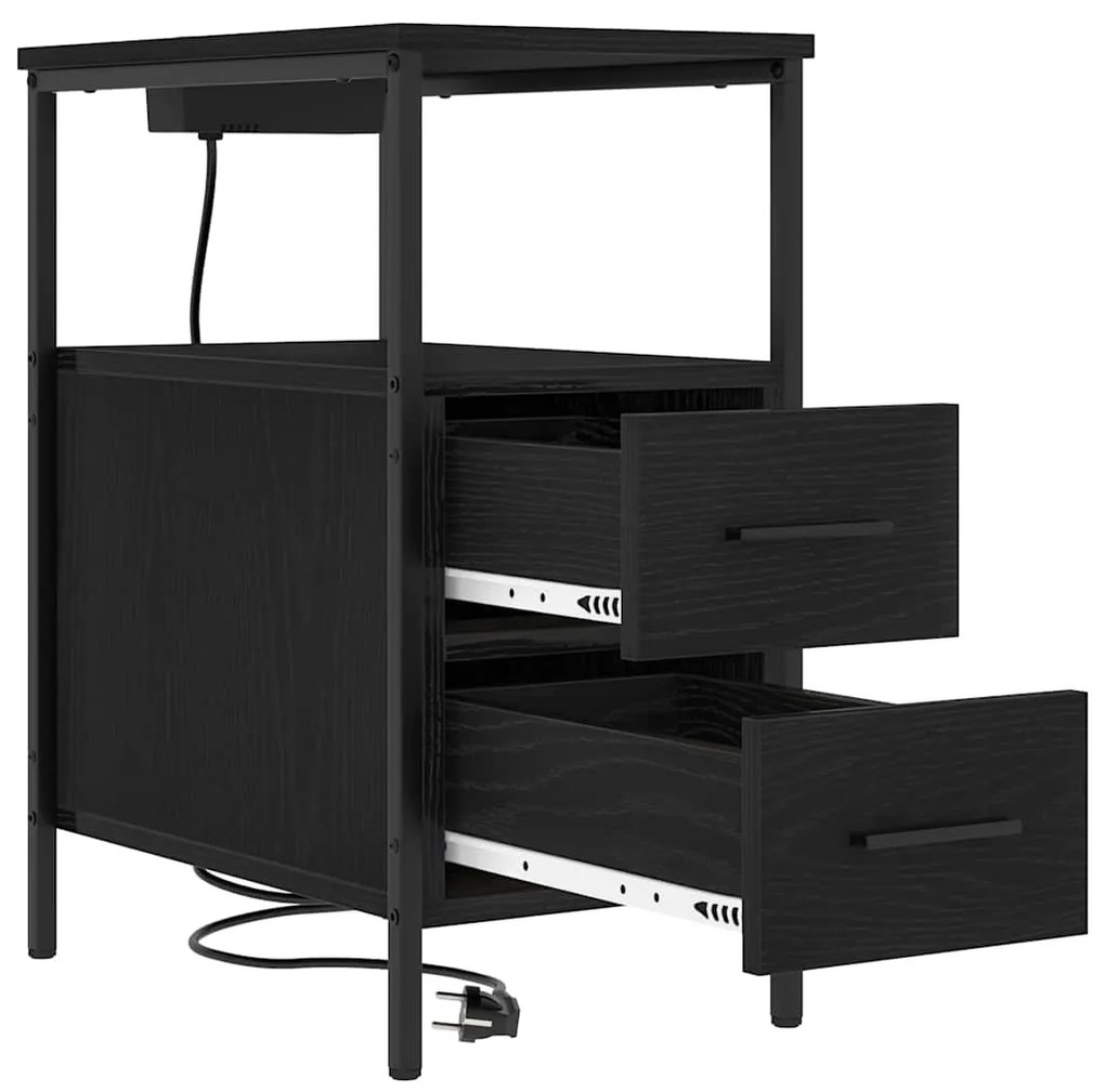 Armários de Canto 2 pcs Carvalho preto 30 x 48 x 61 cm