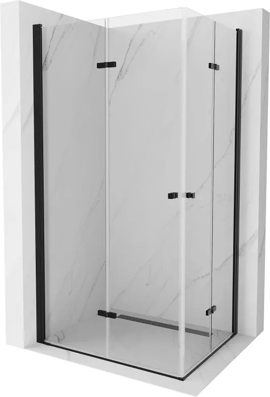 Mexen Lima Cabine de duche dobrável Duo 90 x 80 cm, transparente, preta - 856-090-080-70-00-02
