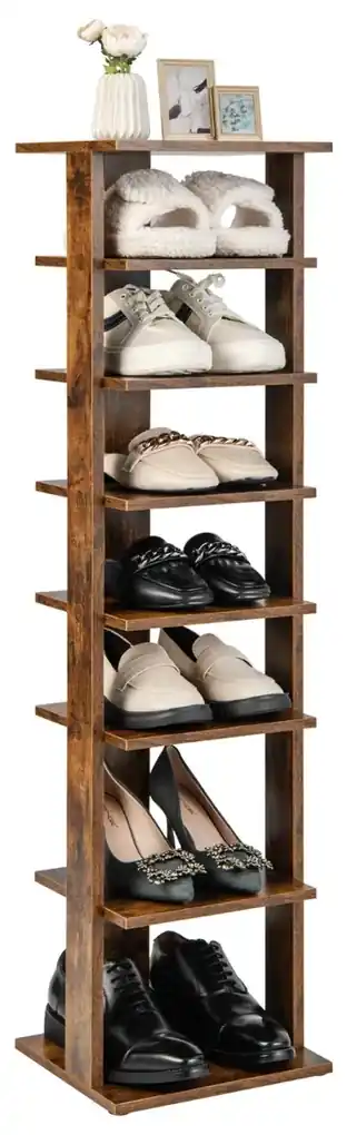 Sapateira vertical para sapatos 7 camadas organizador de sapatos alto 110  cm e sapateira independente estreita para corredor quarto branco