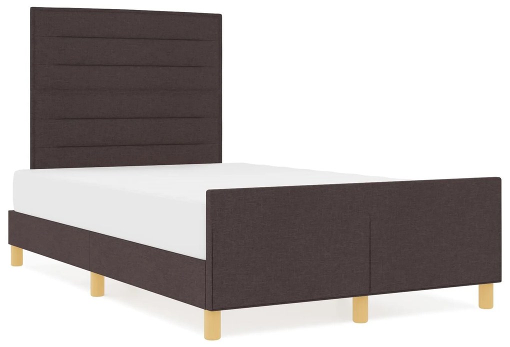 Cama vidaXL Castanho Escuro 120x200 cm Tecido