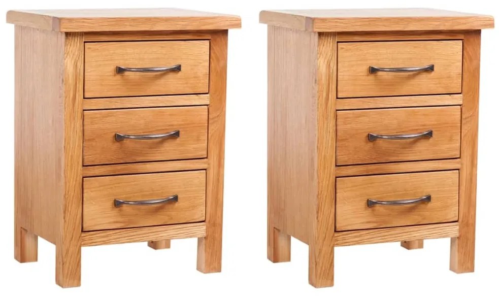 vidaXL Mesas de cabeceira 2 pcs 40x30x54 cm madeira de carvalho maciça