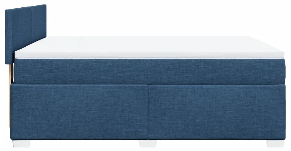 Cama com molas/colchão 140x200 cm tecido azul