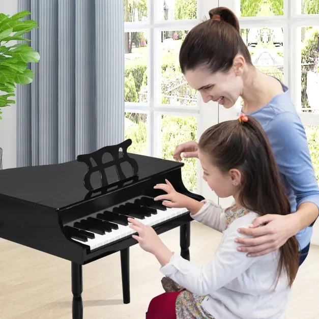 Homcom crianças piano 37 teclas teclado eletrônico jogo de piano