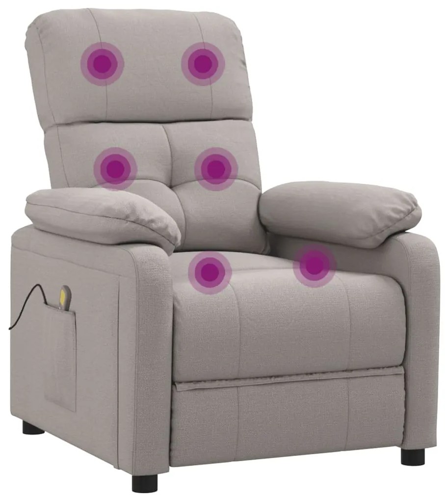 Poltrona de massagens tecido cinza-acastanhado