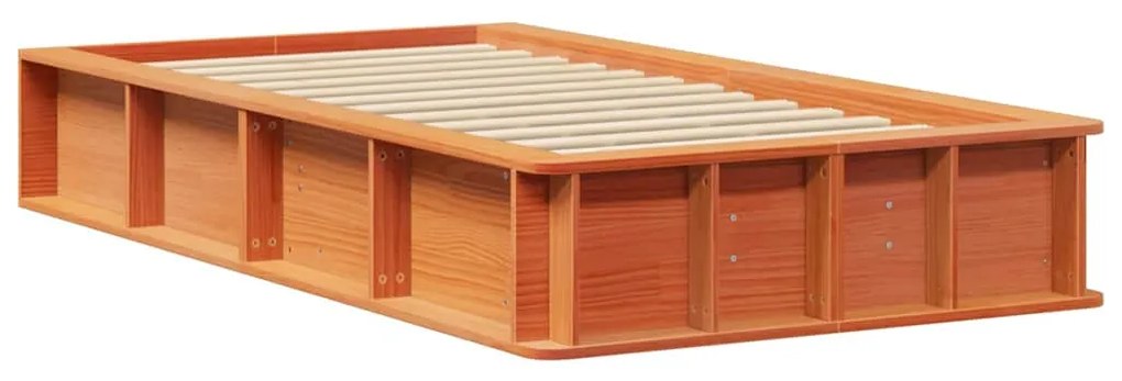 Estrutura da Cama Castanho-mel 90 x 190 cm Madeira maciça