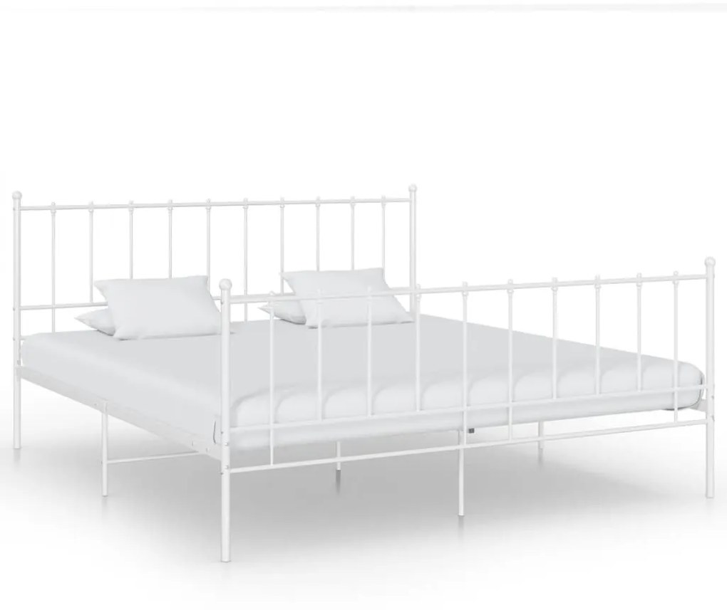 vidaXL Estrutura de cama 180x200 cm metal branco