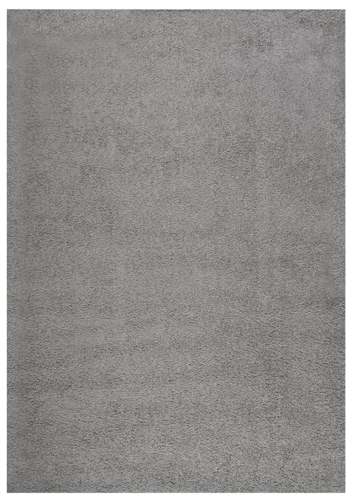 Tapete shaggy de pelo alto 140x200 cm cinza