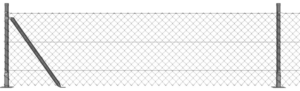 Conjunto de Postes de Cerca Prateado 25 x 0.4 m Aço Galvanizado