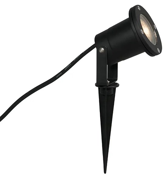 Foco de jardim preto com cabo e plugue IP65 de 230 cm - básico Moderno