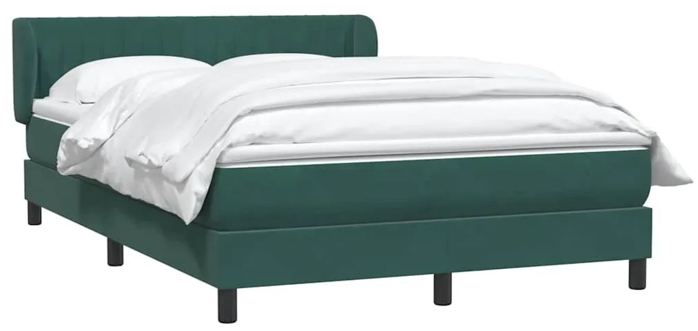 Box Cama primavera com Colchão Verde Escuro 140x210 cm Veludo
