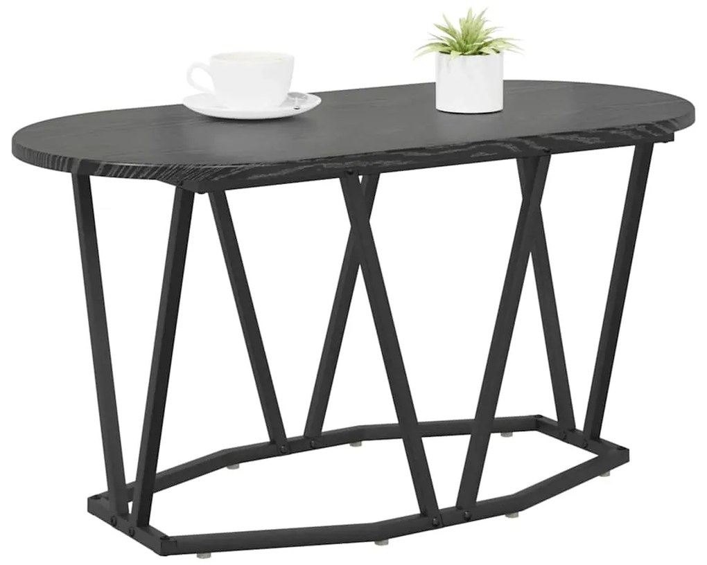 Mesa de Café vidaXL Preta em Carvalho 80x40x40,5 cm em Madeira Revesti