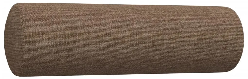 3pcs conjunto de sofás c/ almofadas decorativas tecido castanho