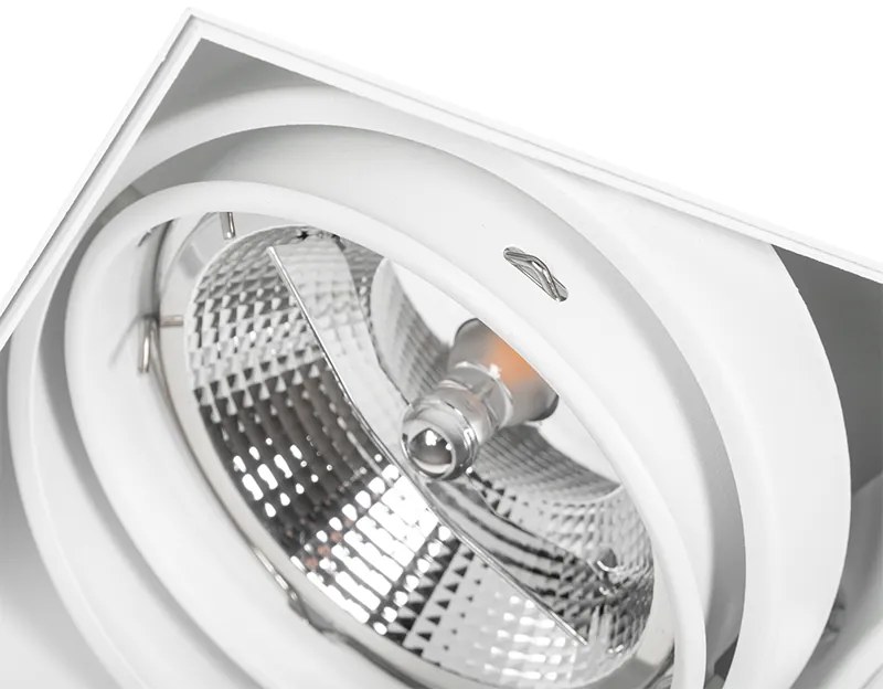 Foco embutido branco GU10 AR111 sem moldura 2 luzes - Oneon Moderno