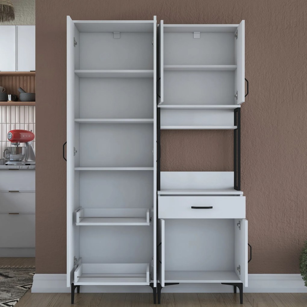 Armário Alto de Cozinha "Stella " - Design Moderno - Branco
