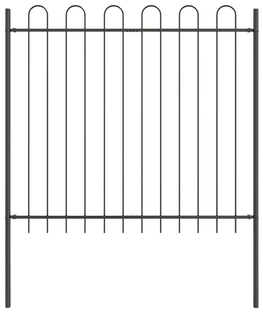 Cerca de Jardim com Topo Arqueado Cinza 5,1x1,5 m de Aço