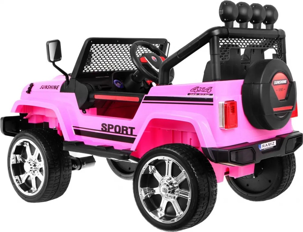 Jipe elétrico para Crianças NEW Raptor DRIFTER 4 x 4, 12V Rodas Espuma EVA, Assento couro Rosa