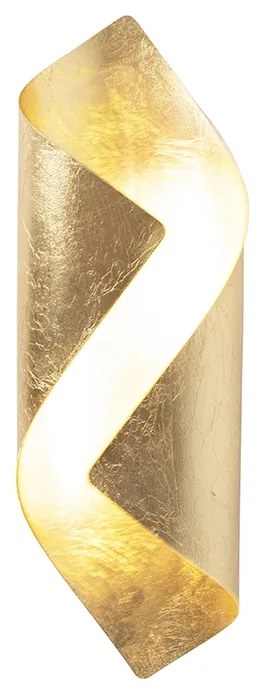 LED Candeeiro de parede retro folha dourado com interruptor - Belle Art Deco