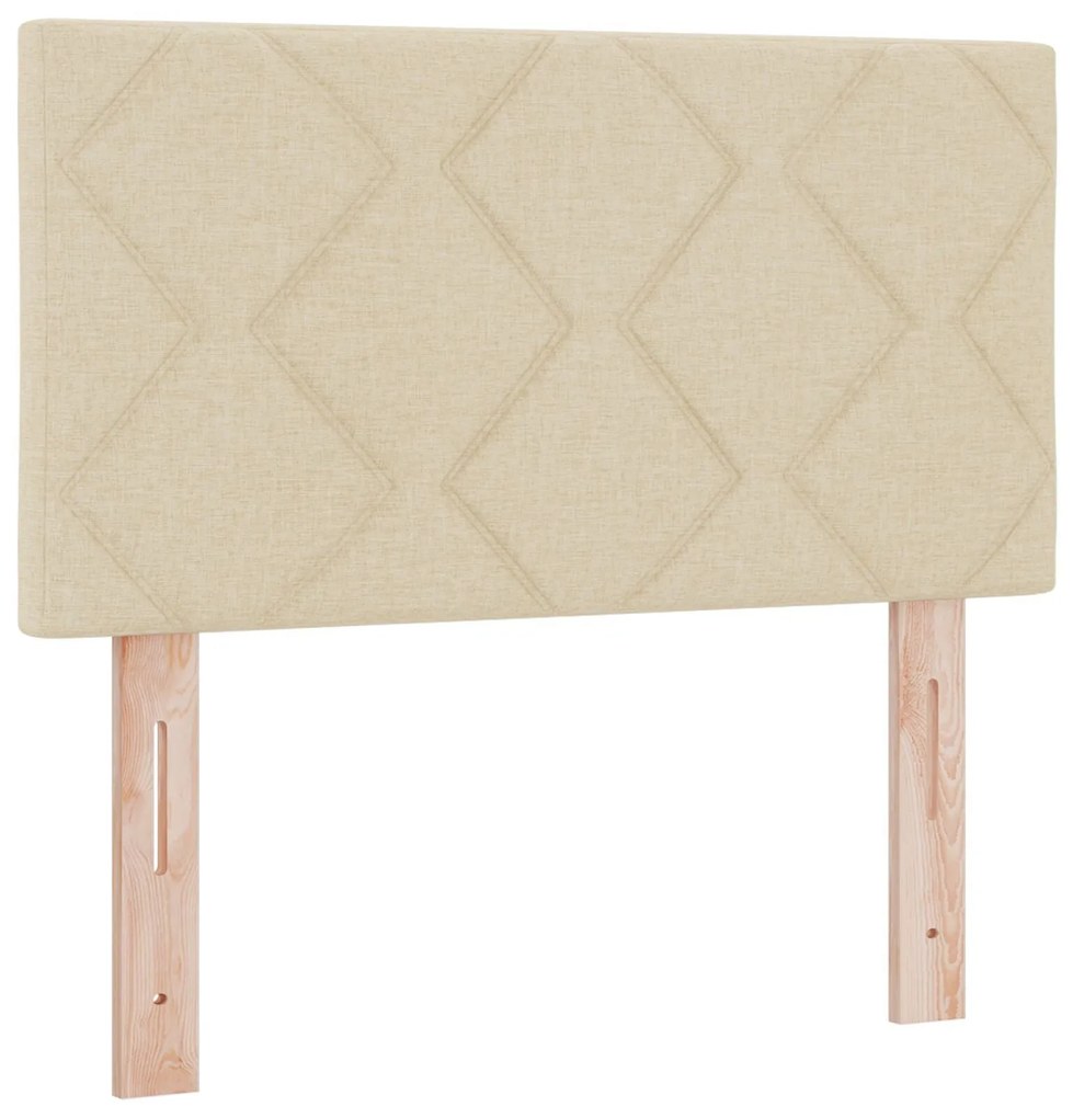 Cama Box com Colchão Creme 120x190 cm Tecido