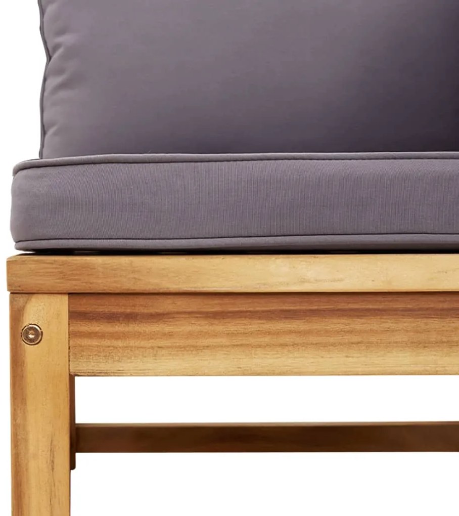 3 pcs conjunto lounge de jardim c/ almofadões acácia maciça