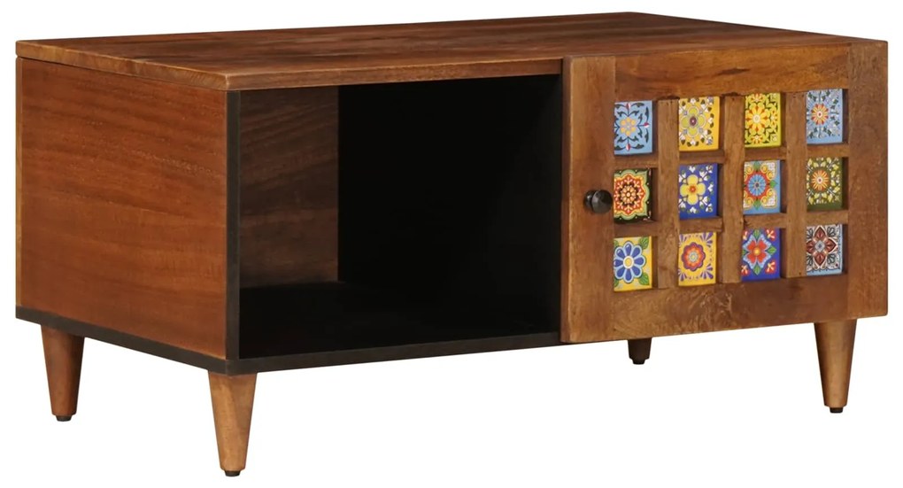 vidaXL Mesa de centro Castanho 80 x 50 x 40 cm Madeira de manga maciça