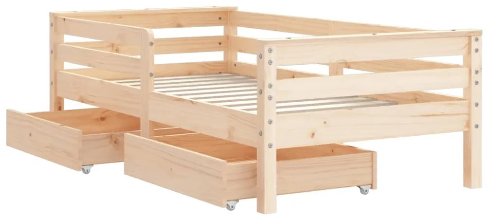 Estrutura de cama infantil c/ gavetas 70x140 cm pinho maciço