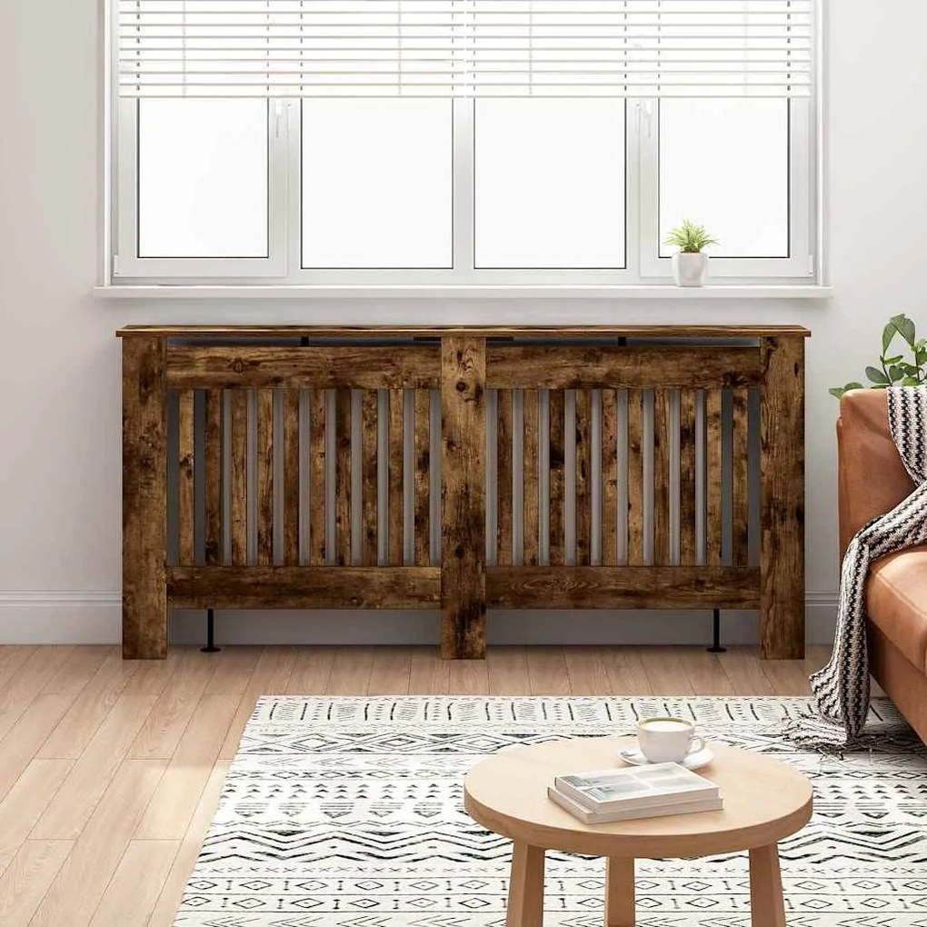 vidaXL Capa de Radiador Carvalho Defumado 172 x 19 x 81,5 cm