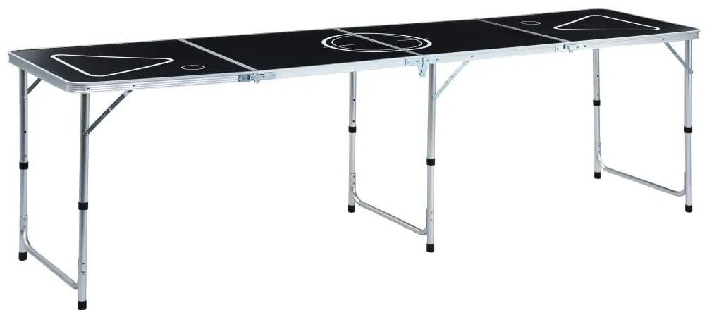Mesa para beer pong dobrável 240 cm preto
