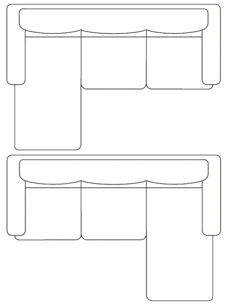 Sofá Paolo Chaise Longue -De 3 Lugares - Cor Branco - 188x122x77 cm -