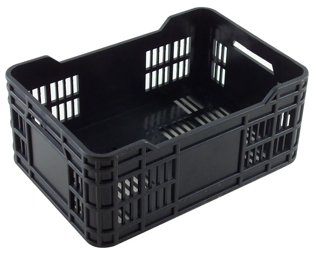 Caixa Fruta Mini Plástico Abs Preto 14X20X9cm