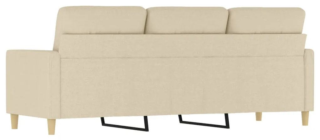 Sofá de 3 lugares tecido 180 cm cor creme
