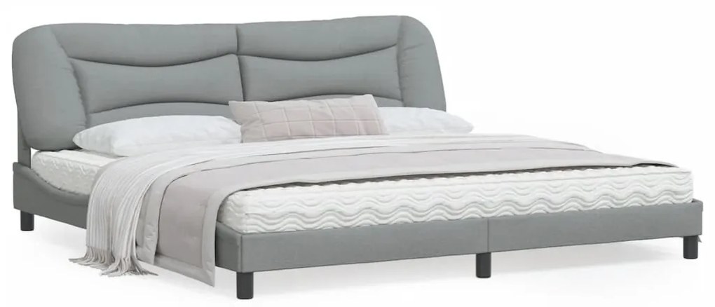 vidaXL Estrutura de cama sem colchão 200x200 cm tecido cinzento-claro