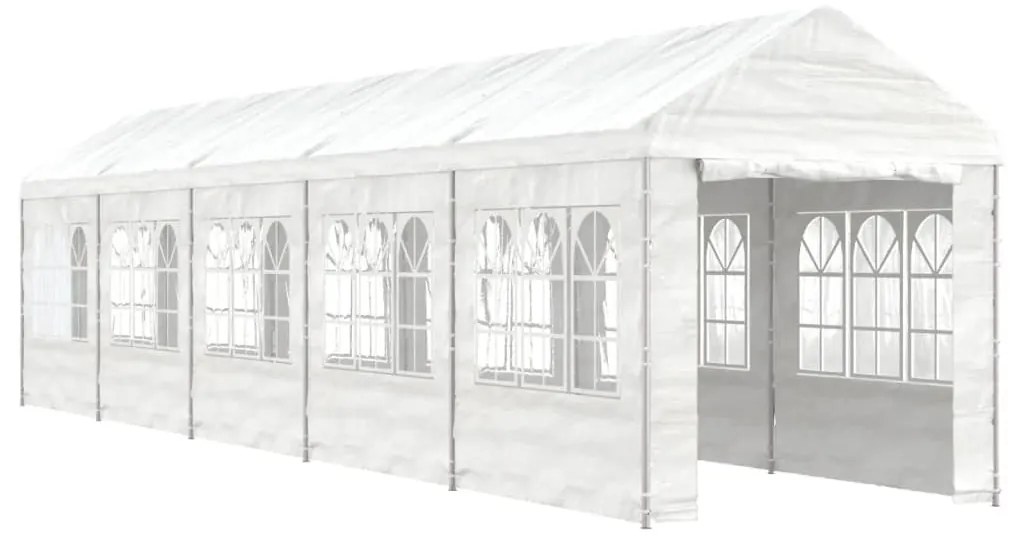 Gazebo com telhado 11,15x2,28x2,69 m polietileno branco