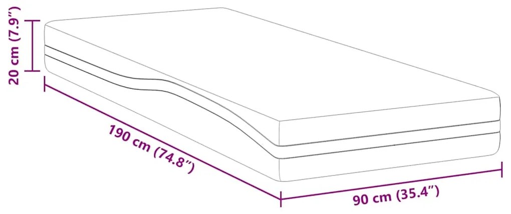 Colchões Branco, Cinza 90 x 190 cm