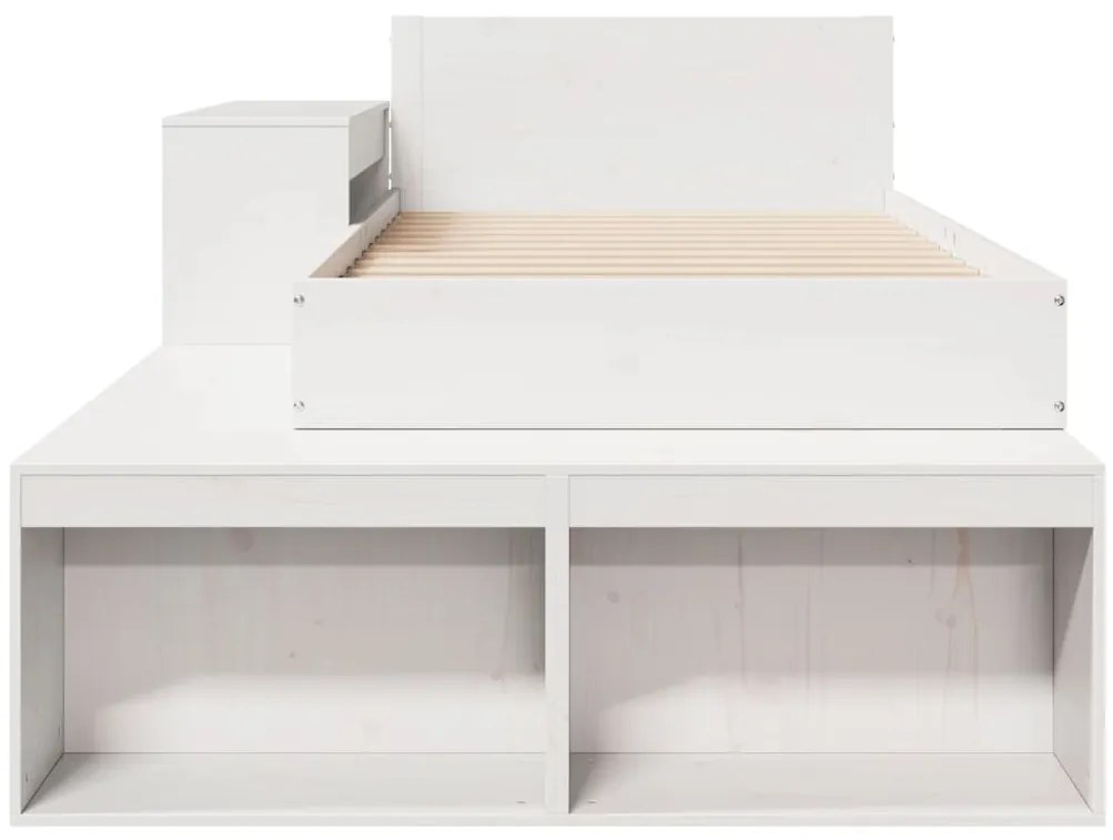 Cama sem colchão 75x190 cm madeira de pinho maciça branco