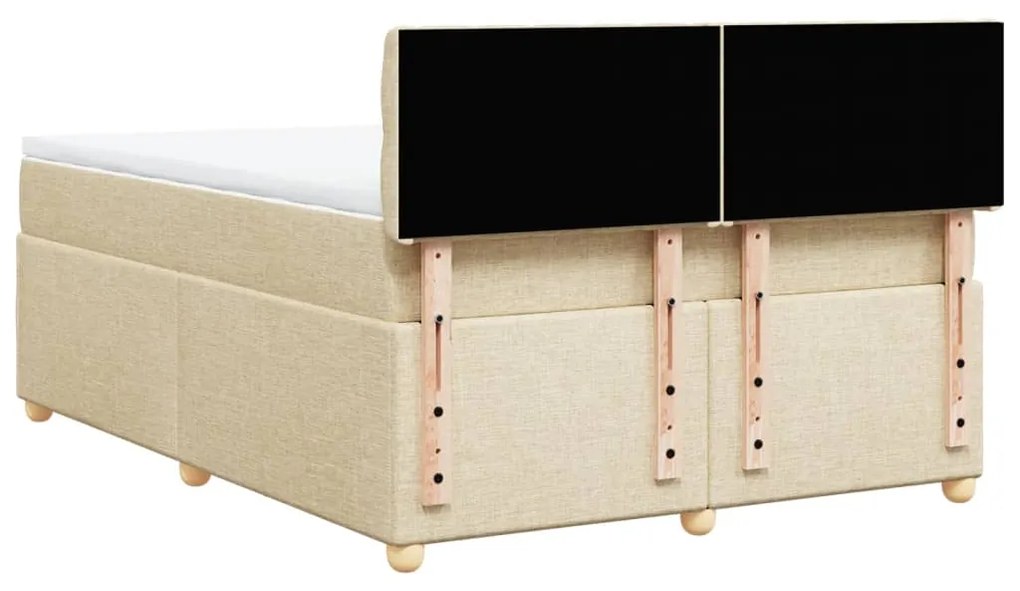 Cama com molas/colchão 140x200 cm tecido cor creme