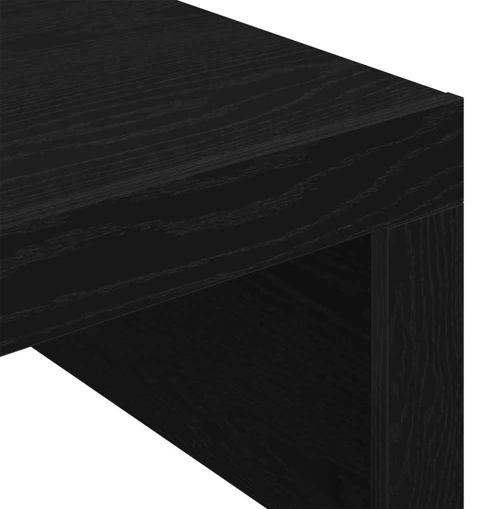 Mesa de Café de Carvalho Preto - 100x100x35 cm Feita de Madeira Recons