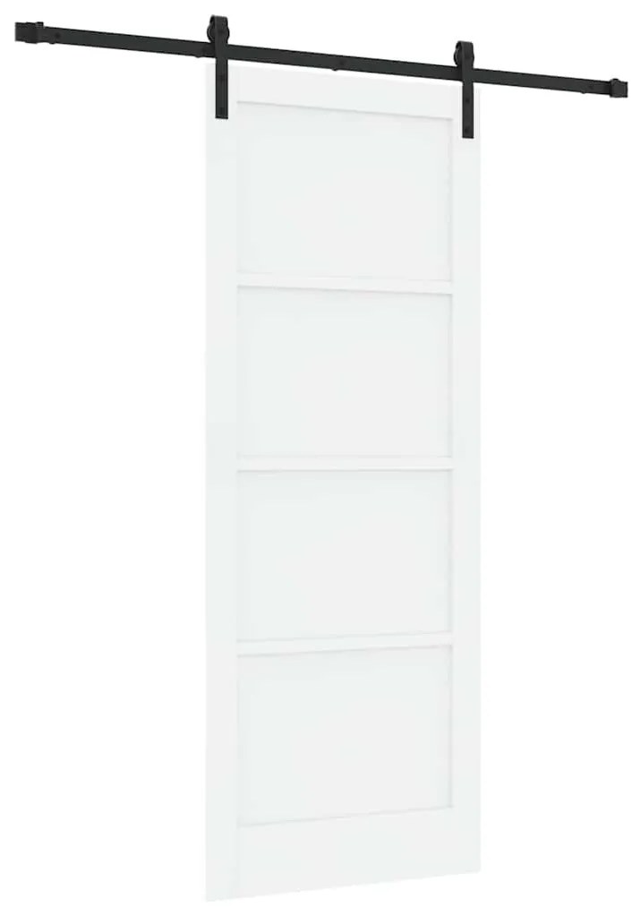 Porta Deslizante vidaXL com Conjunto de Hardware Branco 83x211 cm Made