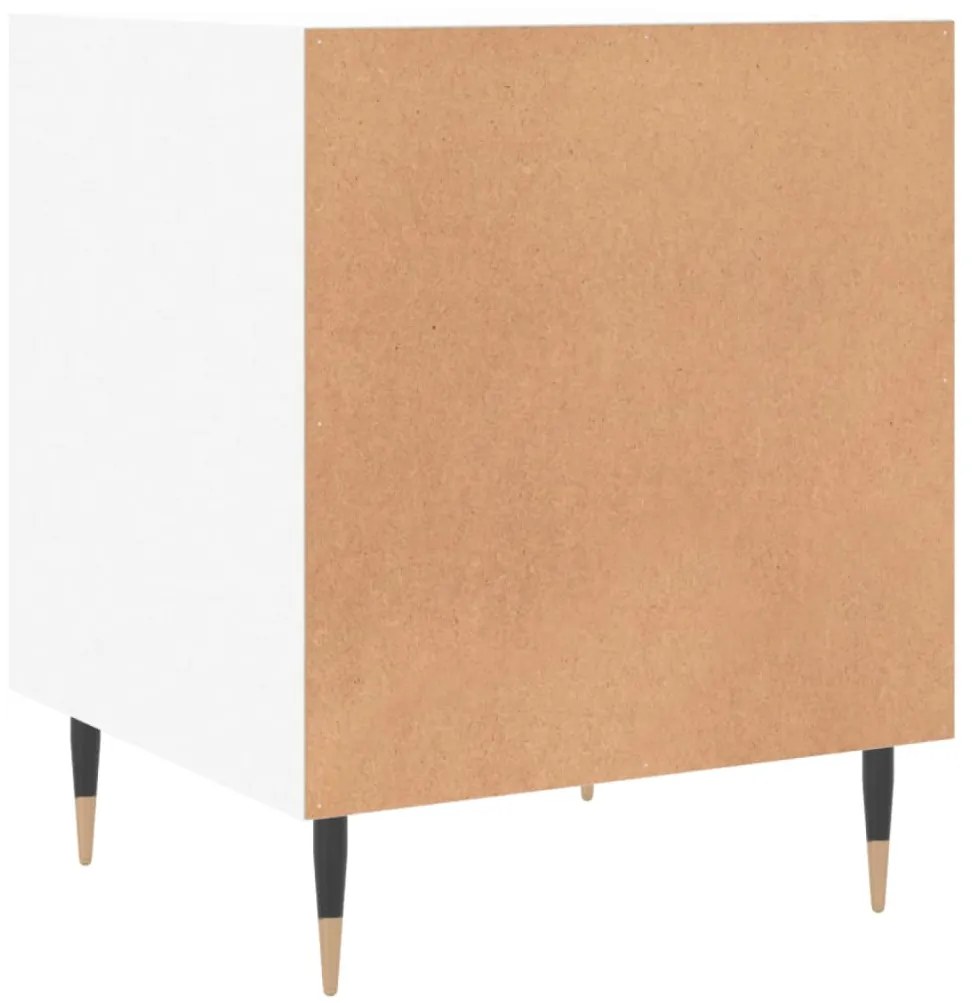 Mesa de cabeceira 2 pcs 40x40x50 cm derivados de madeira branco