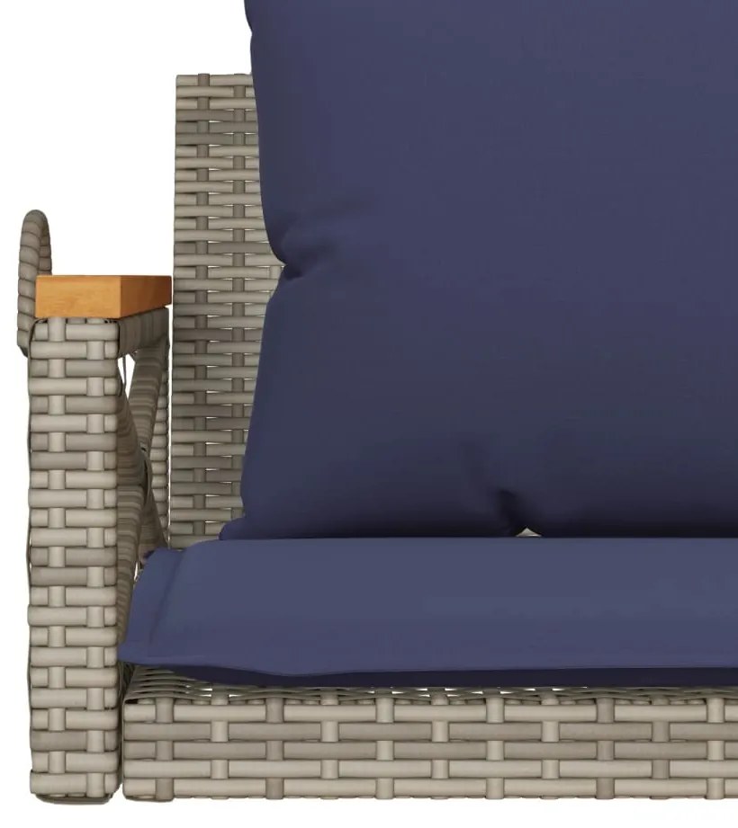 Banco baloiço com almofadões 109x62x40 cm vime PE cinzento